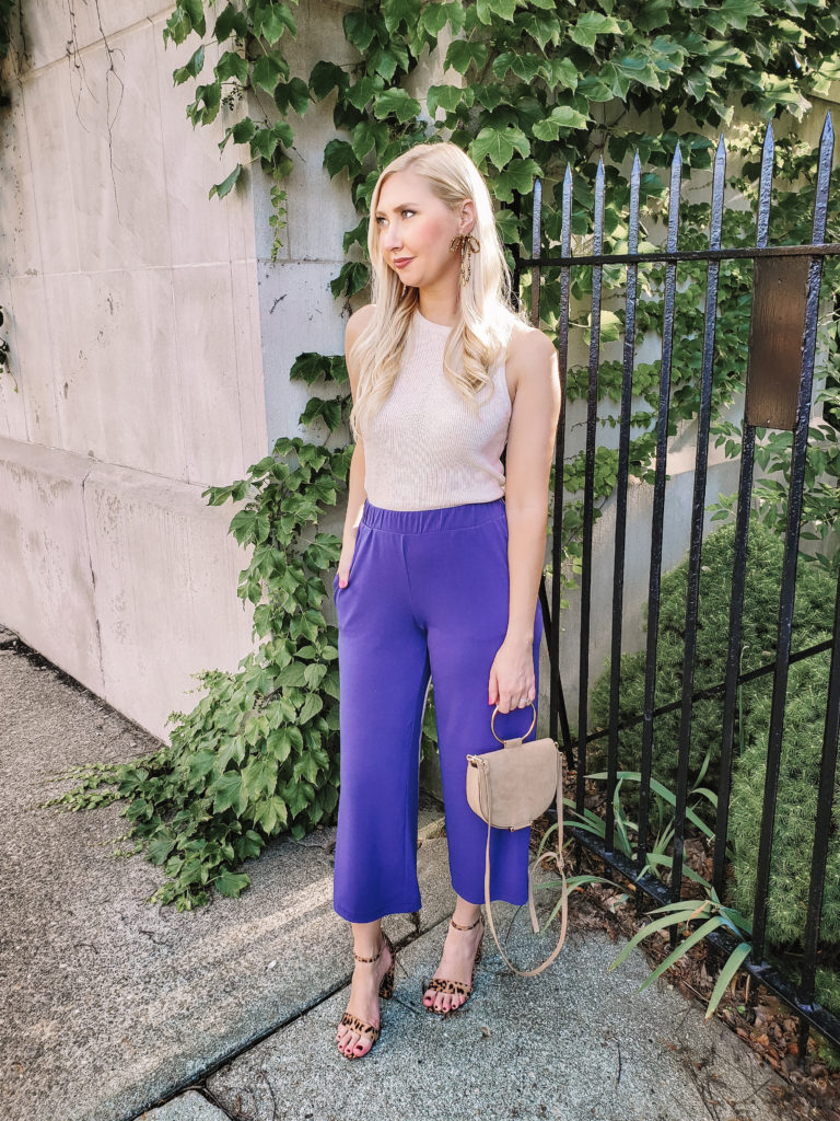 Wide leg cropped pants outfit