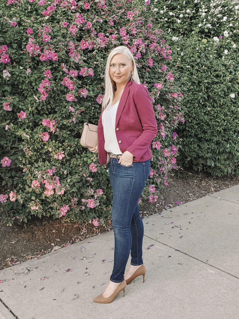 burgundy blazer for fall